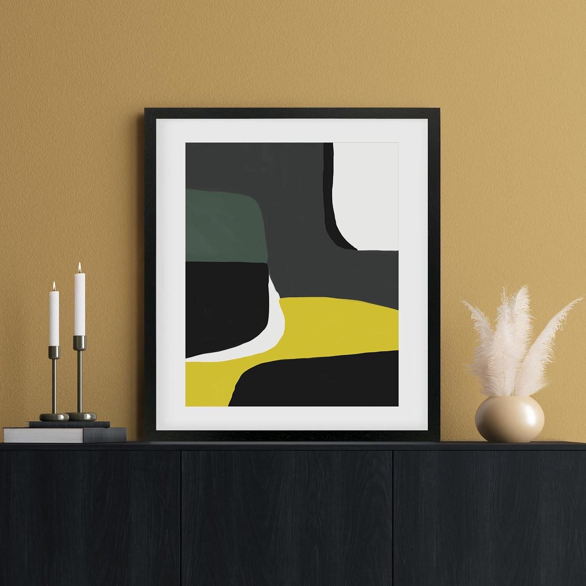 Abstract Linocut Art Print