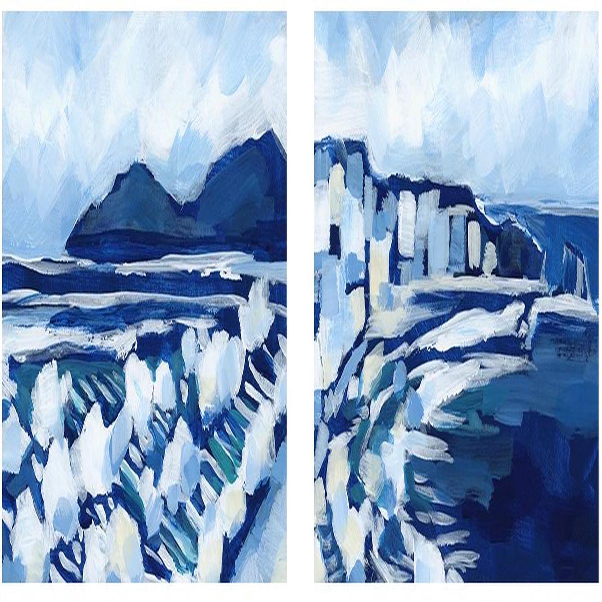 Grecian Tides Landscape , Style A & B, Set Of 2