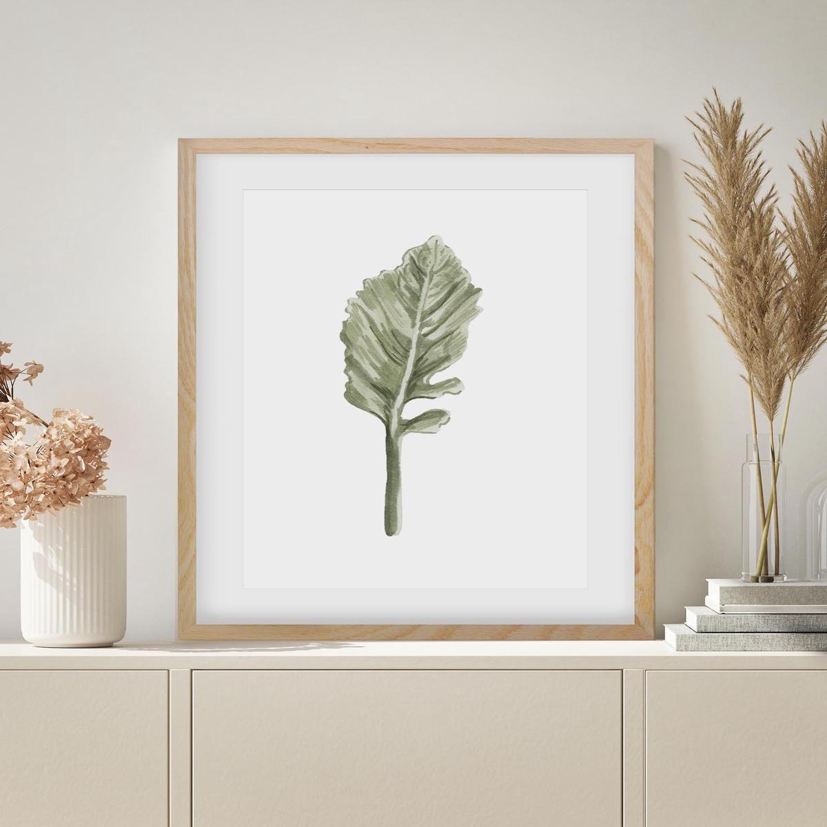 Pale Green Leaf Art Print