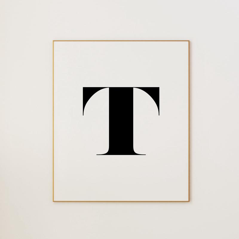 T LETTER B&W