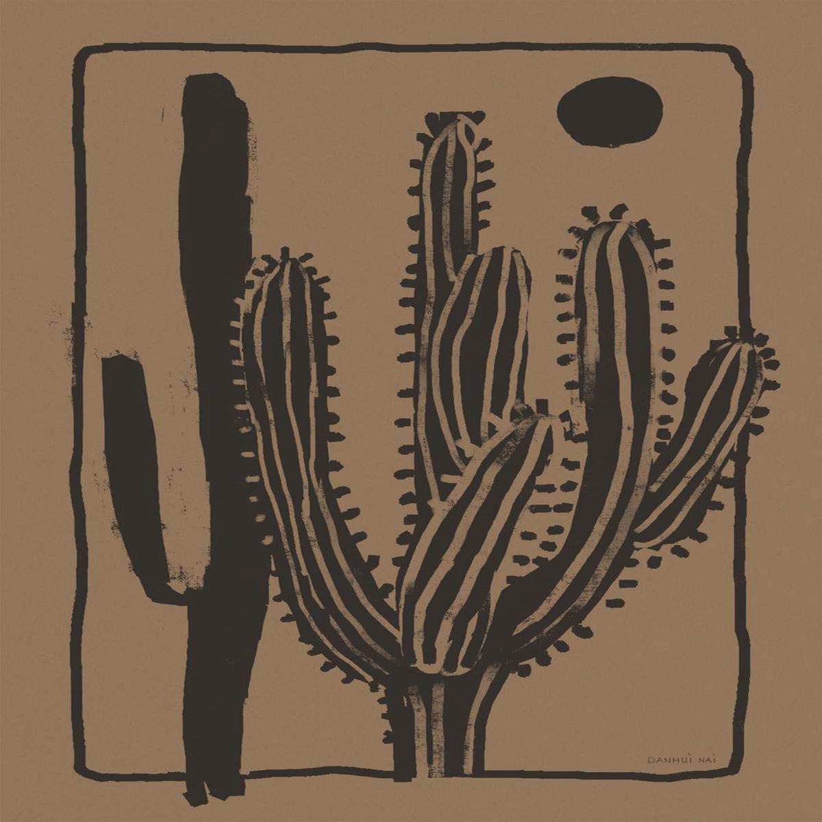 Woodcut Cactus , Style B, Natural