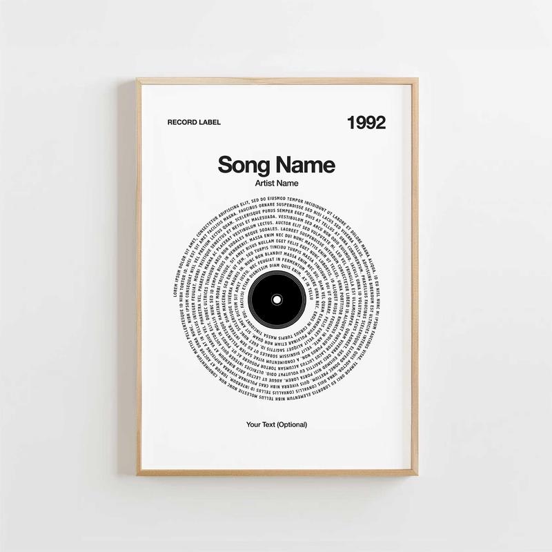 Custom Vinyl Lyrics Print  White