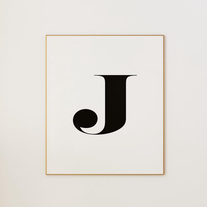 J LETTER B&W