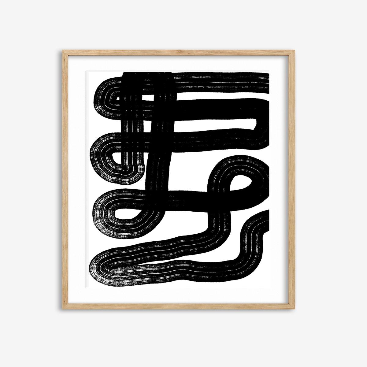 Black Snake Lines Art Print