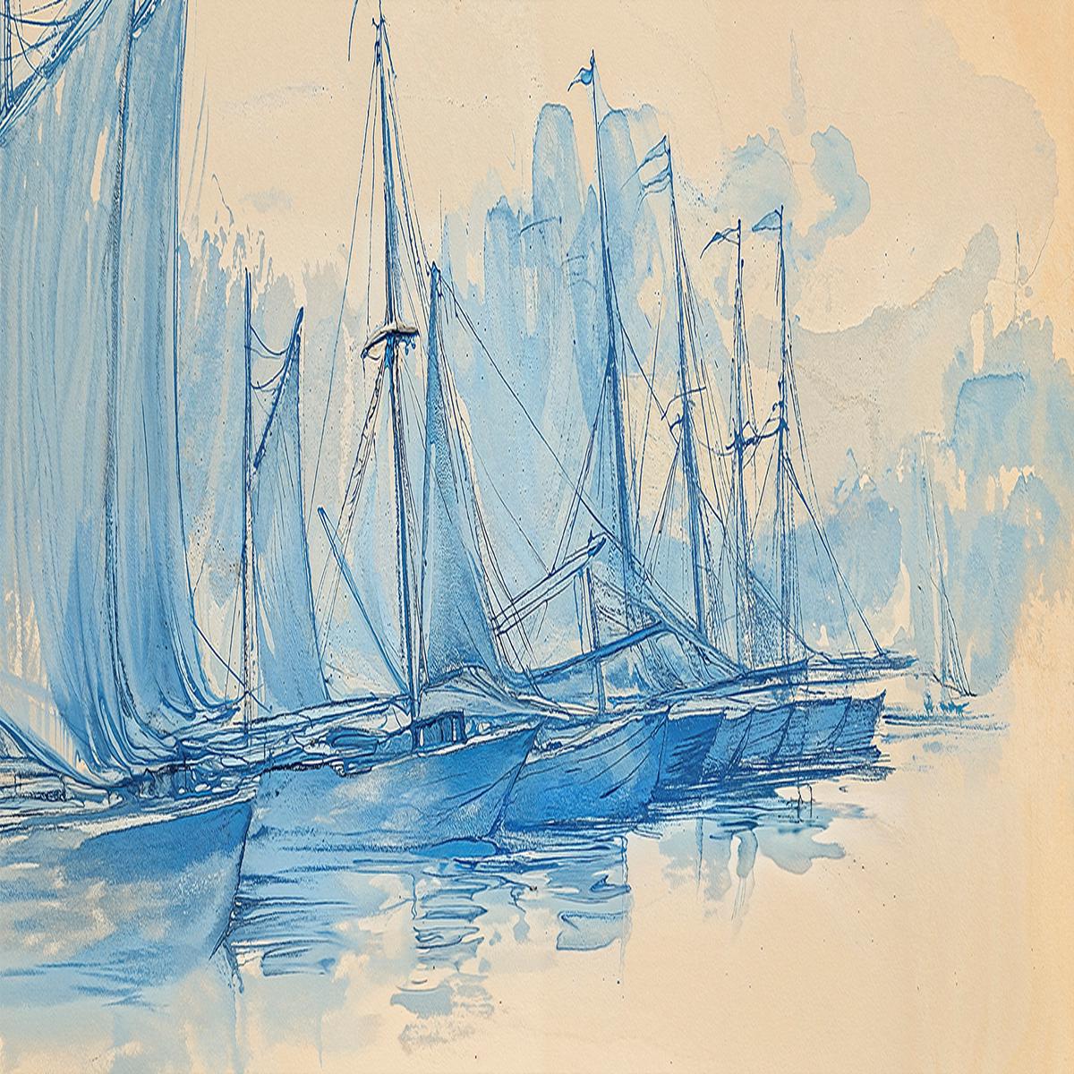 Blue Sailboats