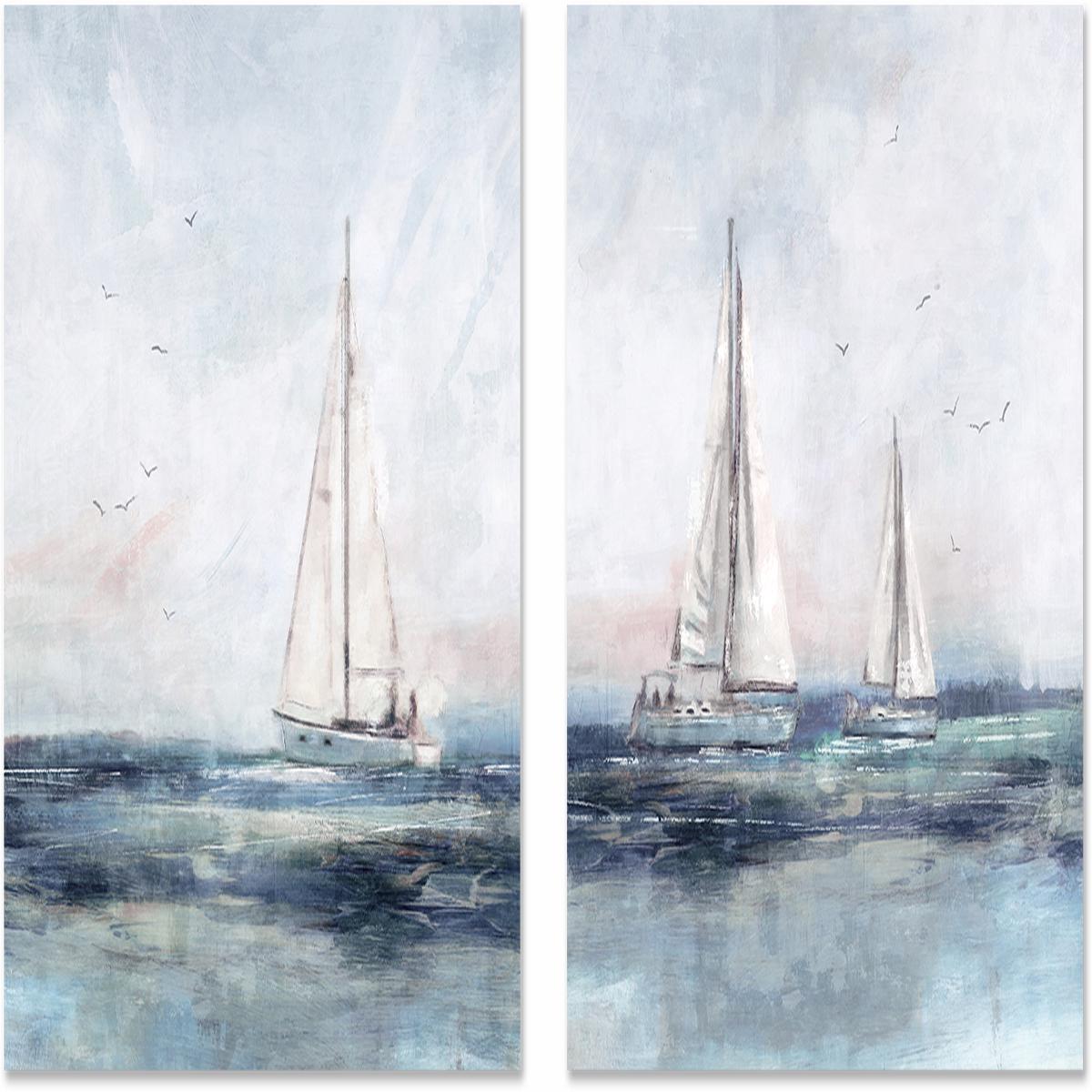 Blue Sailing, Style A & B, Set Of 2