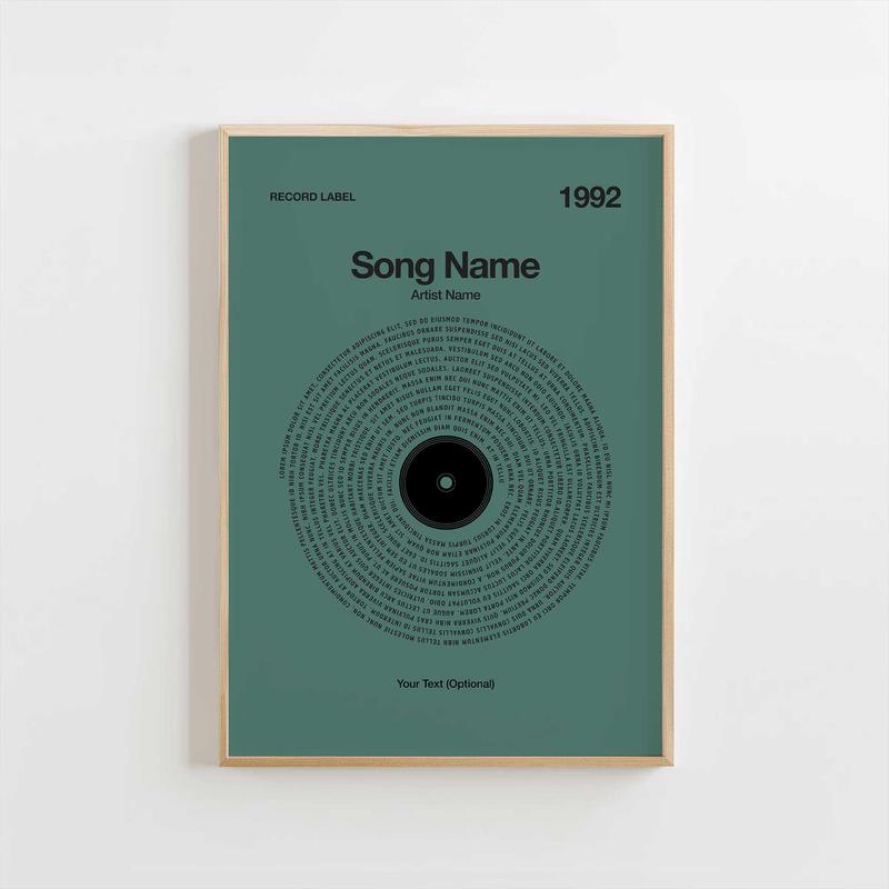 Custom Vinyl Lyrics Print  Evergreen
