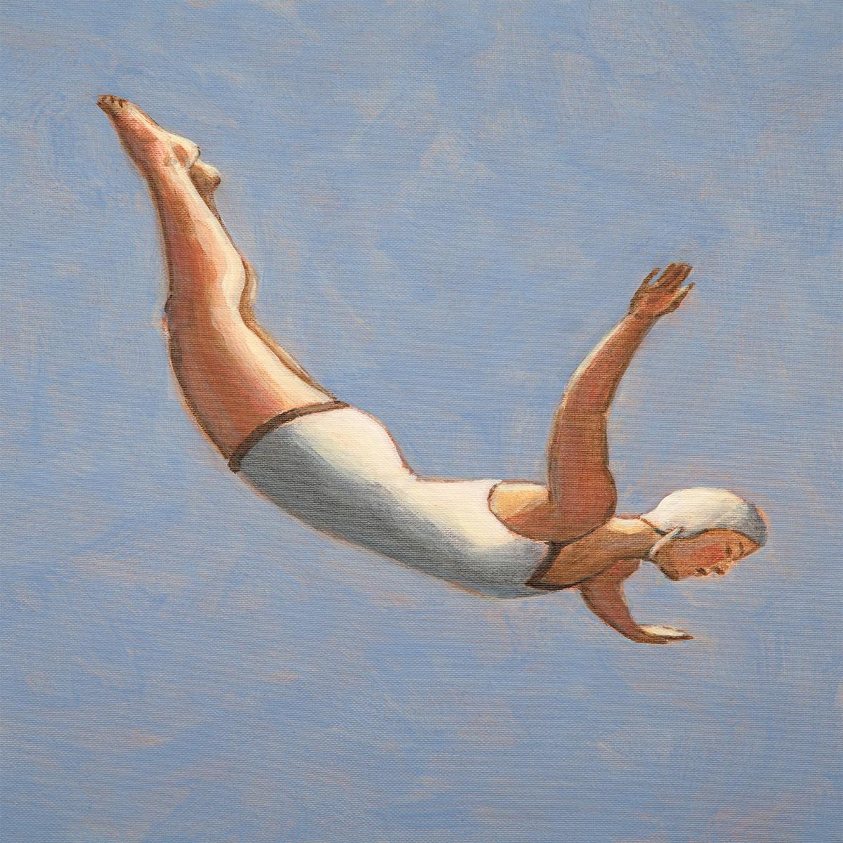 Diver in Blue-Grey Sky