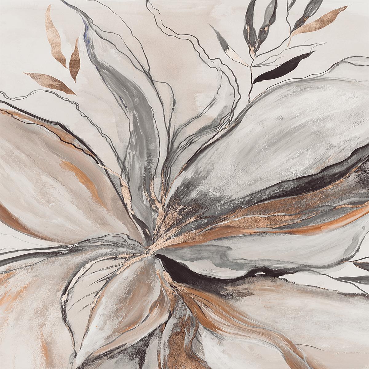 Gold Brown Charcole Flower, Style B
