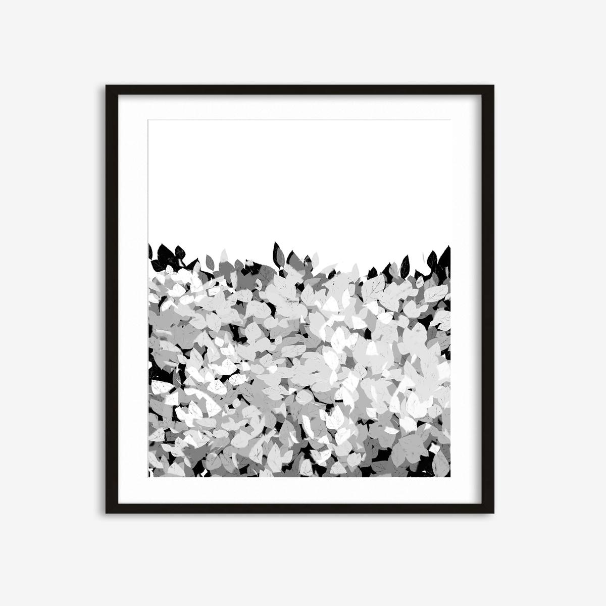 Grey Tonal Leaves Art Print
