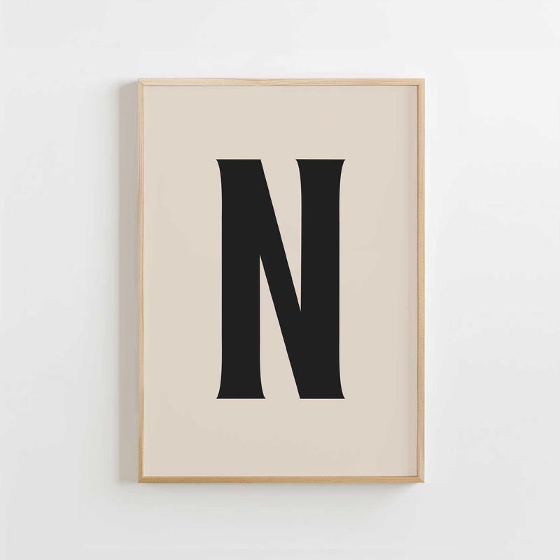 Modern Monogram Art Print – N