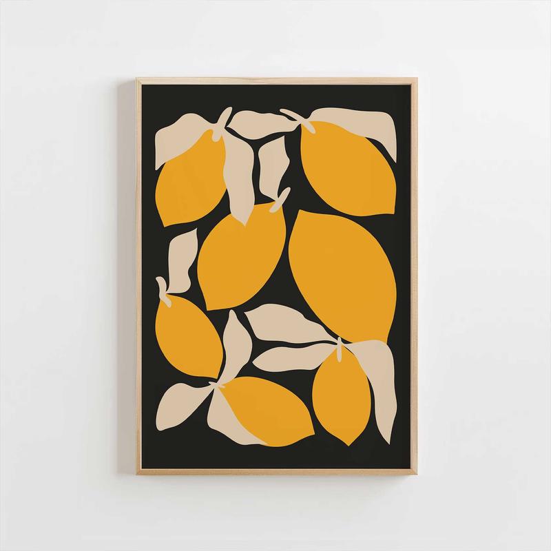 Bold Lemon Pattern – Modern Citrus Wall Decor