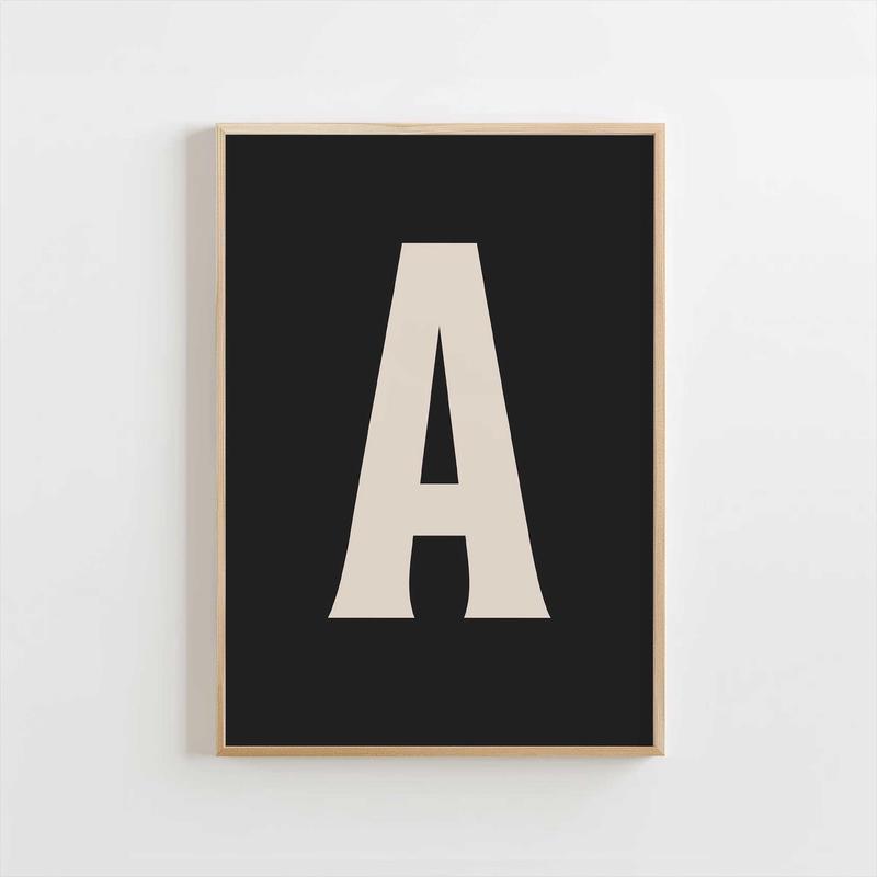 Modern Monogram Art Print – A Black