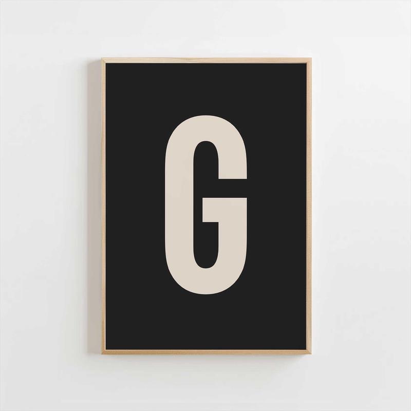 Modern Monogram Art Print – G Black