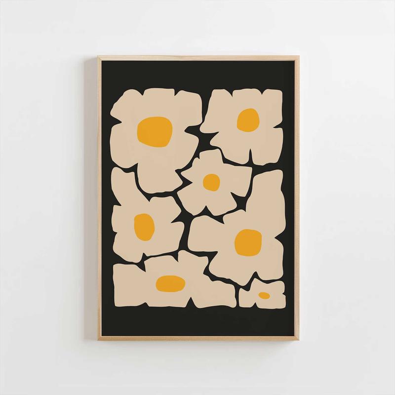 Playful Cream Daisy Wall Art – Bold Minimal Floral Print
