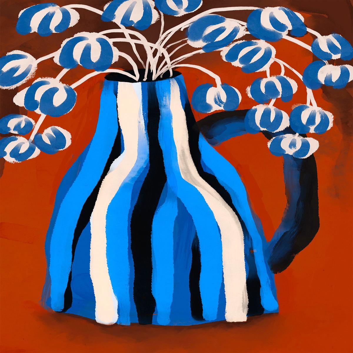 Striped Vase Blooms