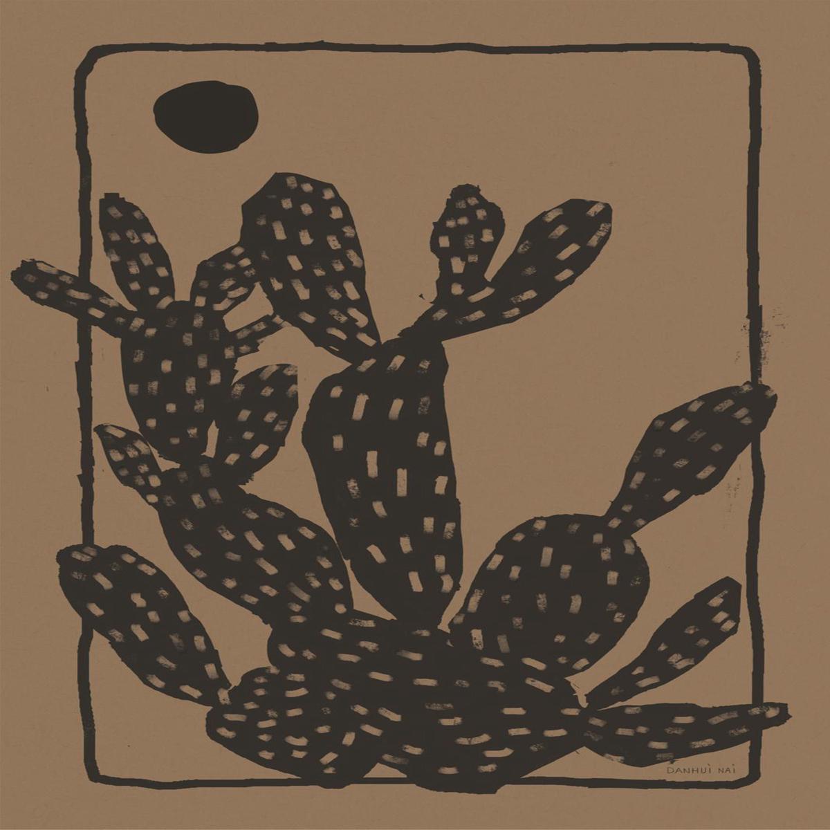 Woodcut Cactus, Style A, Natural