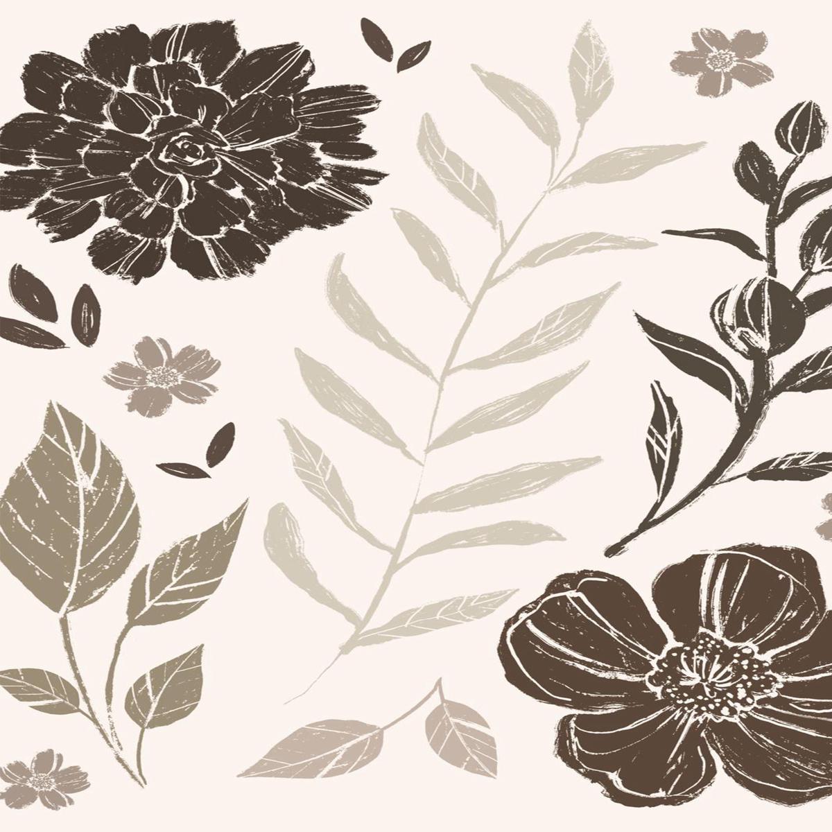 Flower Feast, Style A, Brown v2