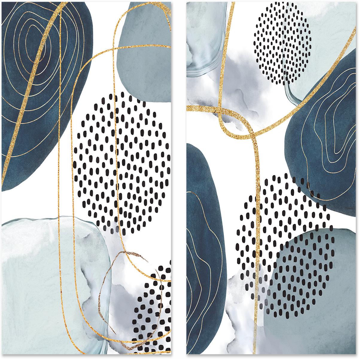 Shapely Blue, Style A & B, Set Of 2