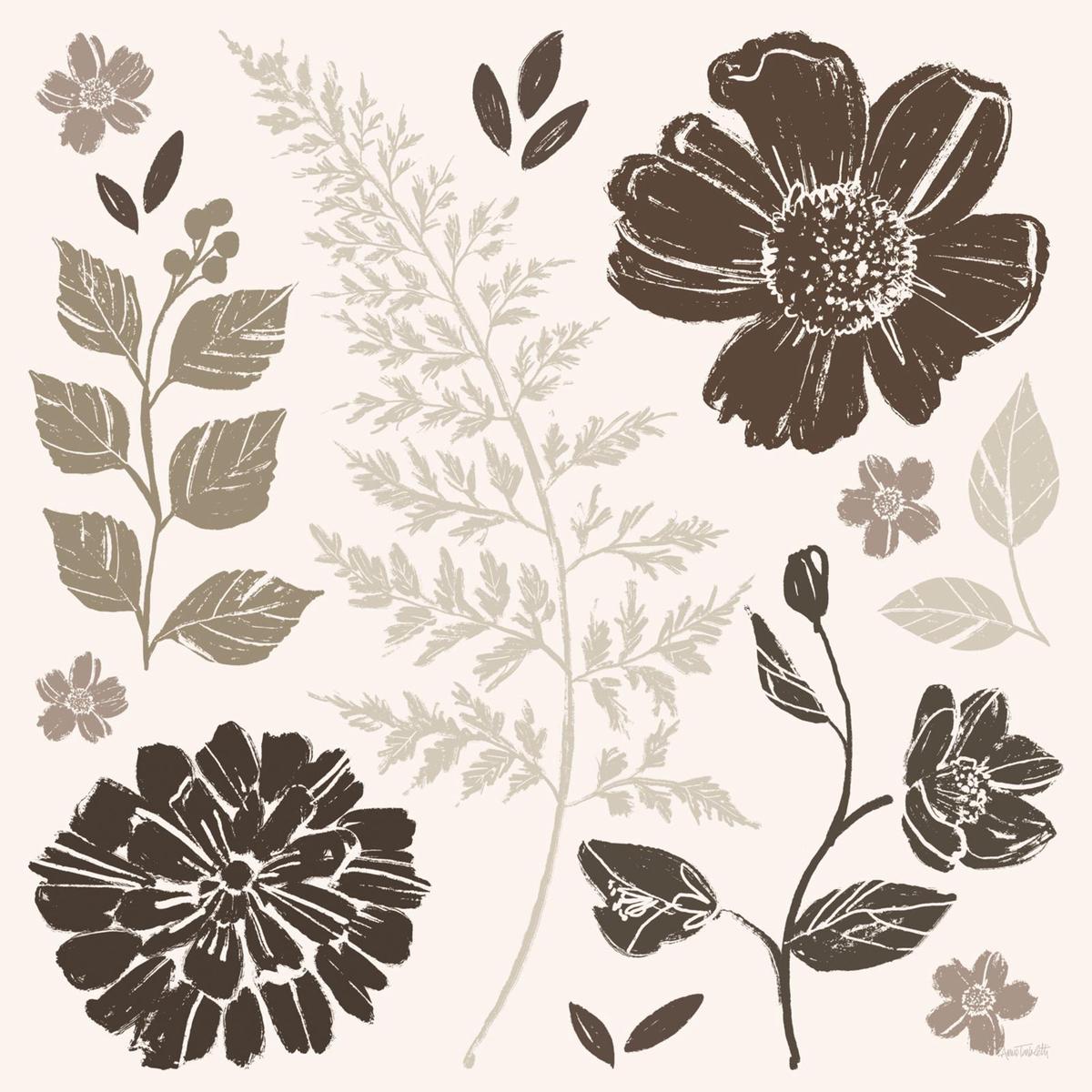 Flower Feast, Style B,  Brown