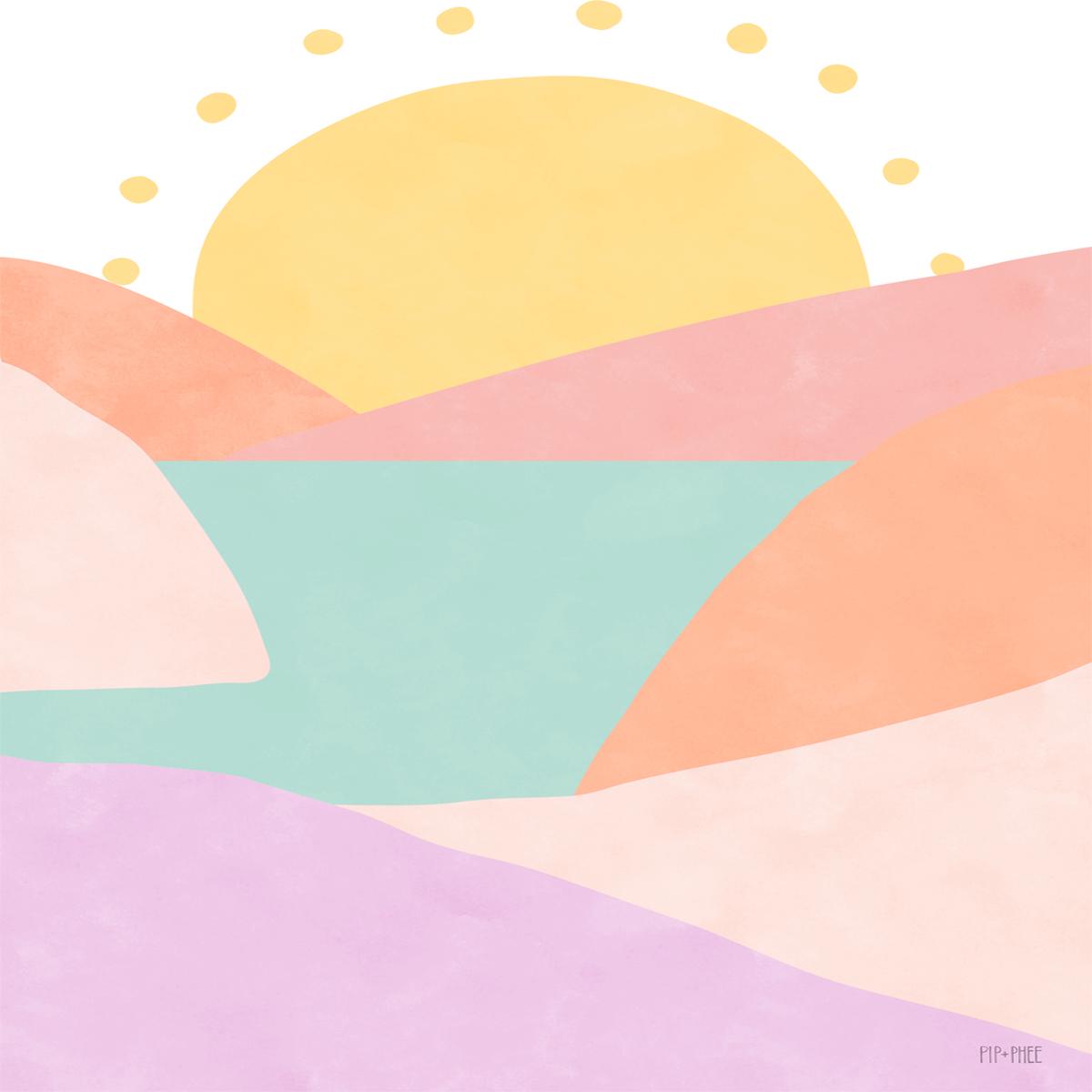 Mountain Sunset Pastel