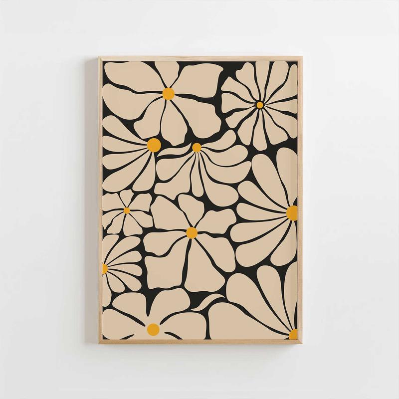 Sunburst Blooms – Abstract Daisy Floral Wall Art