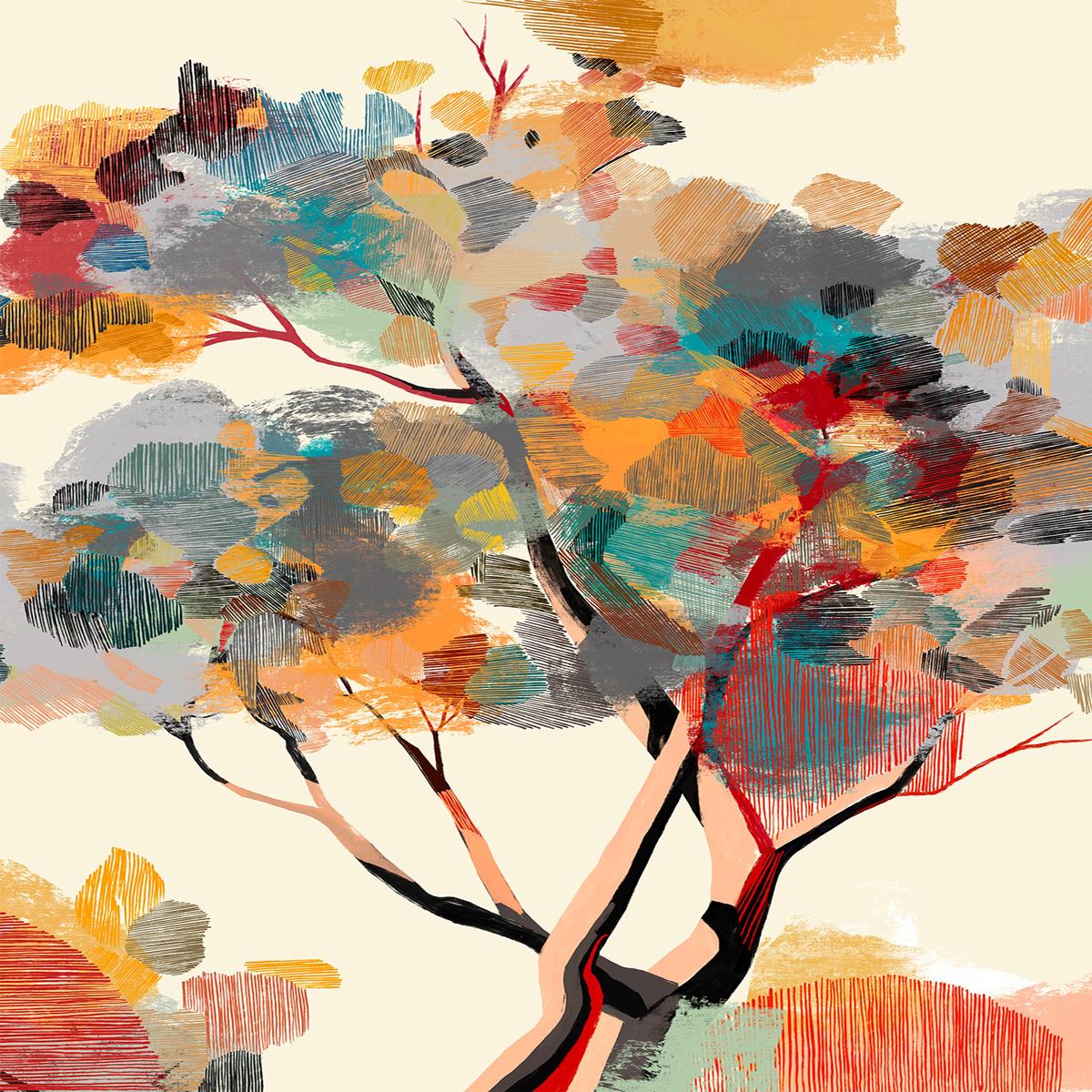 Abstract Autumn Tree