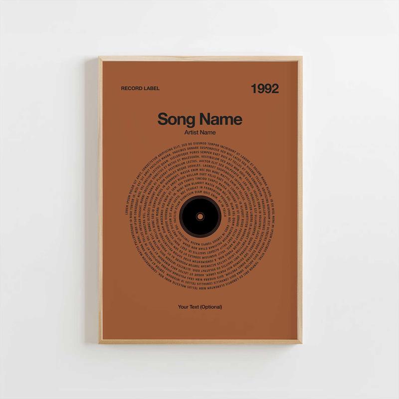 Custom Vinyl Lyrics Print  Rust