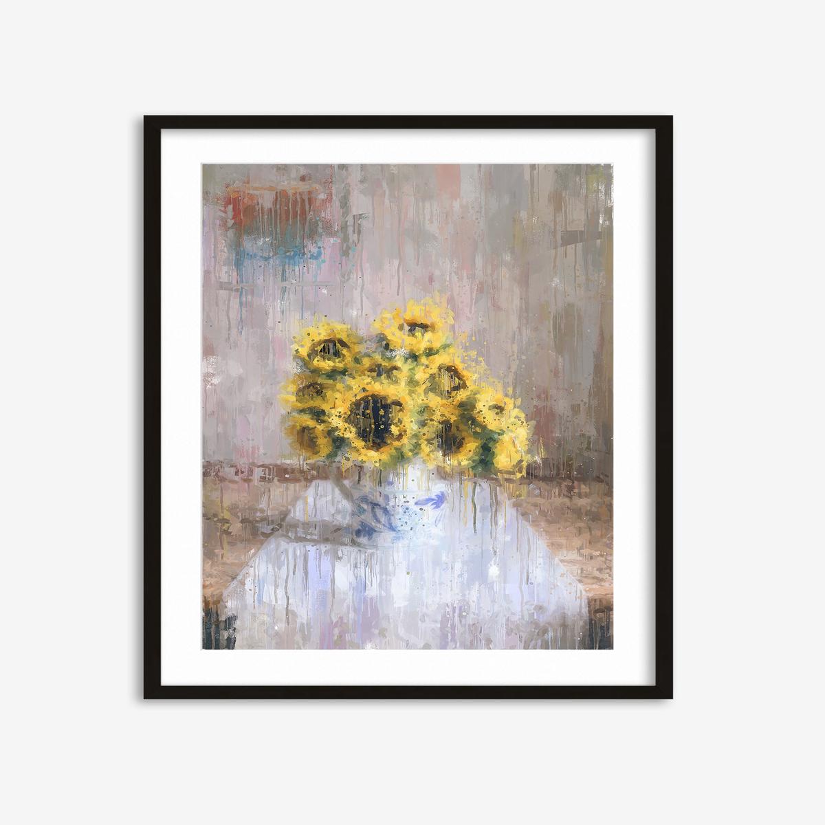 Impressionist Sunflowers In A Vase Art Print