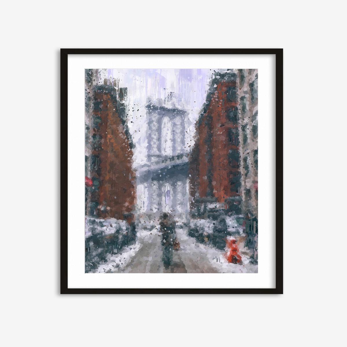 New York Snow Oil painting Art Print