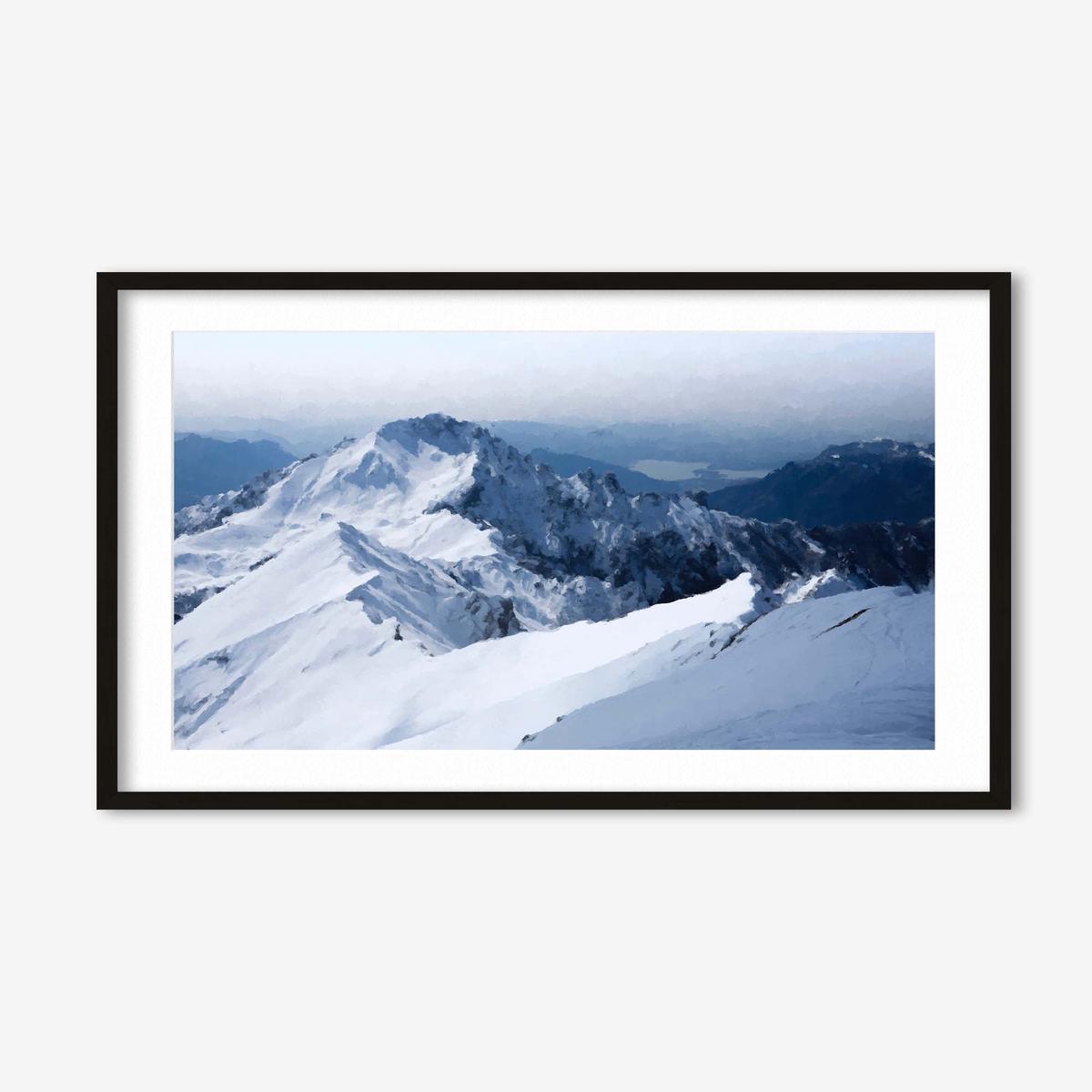 Snowy Mountain Impressionist Art Print