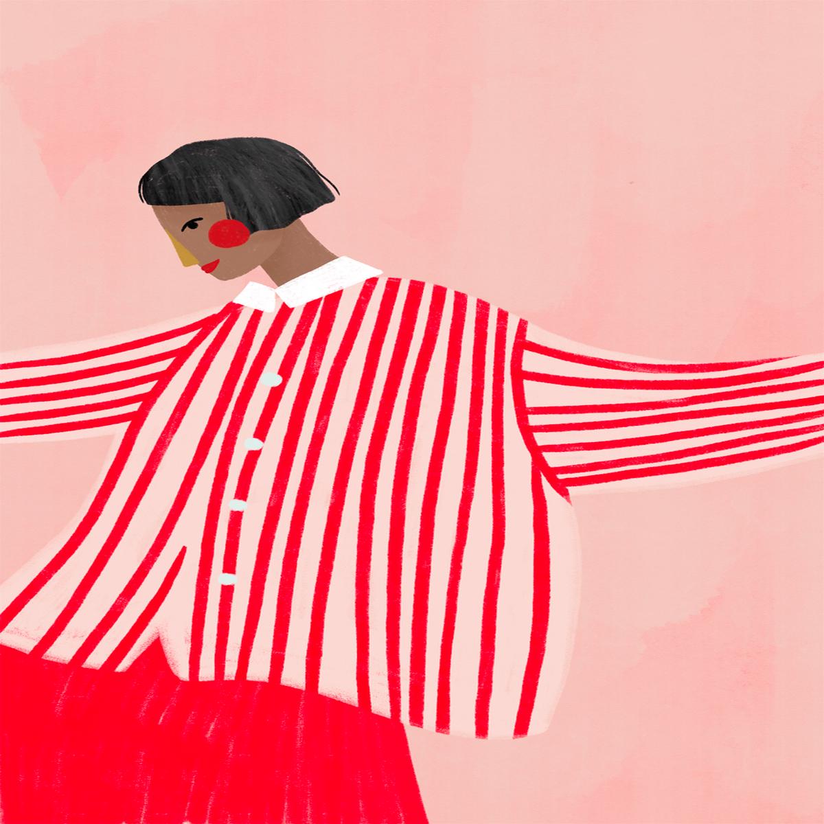 The Woman With The Red Stripes