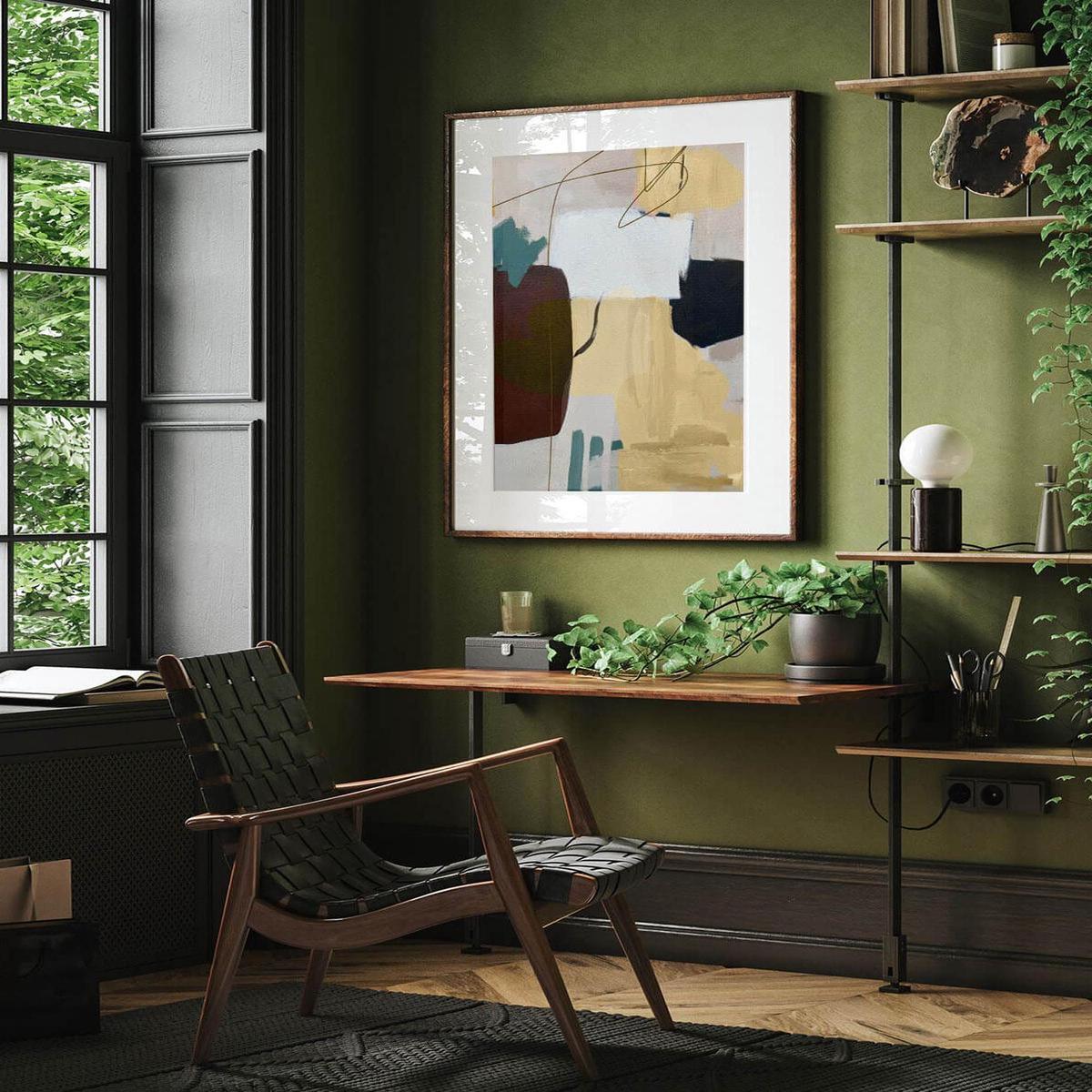 Abstract Ochre Shapes Art Print
