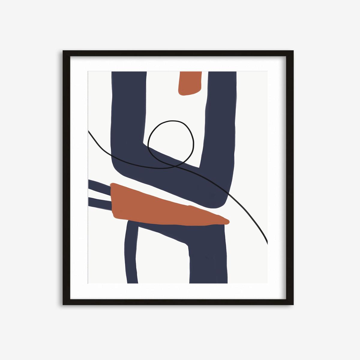 Navy Modern Abstract Art Print