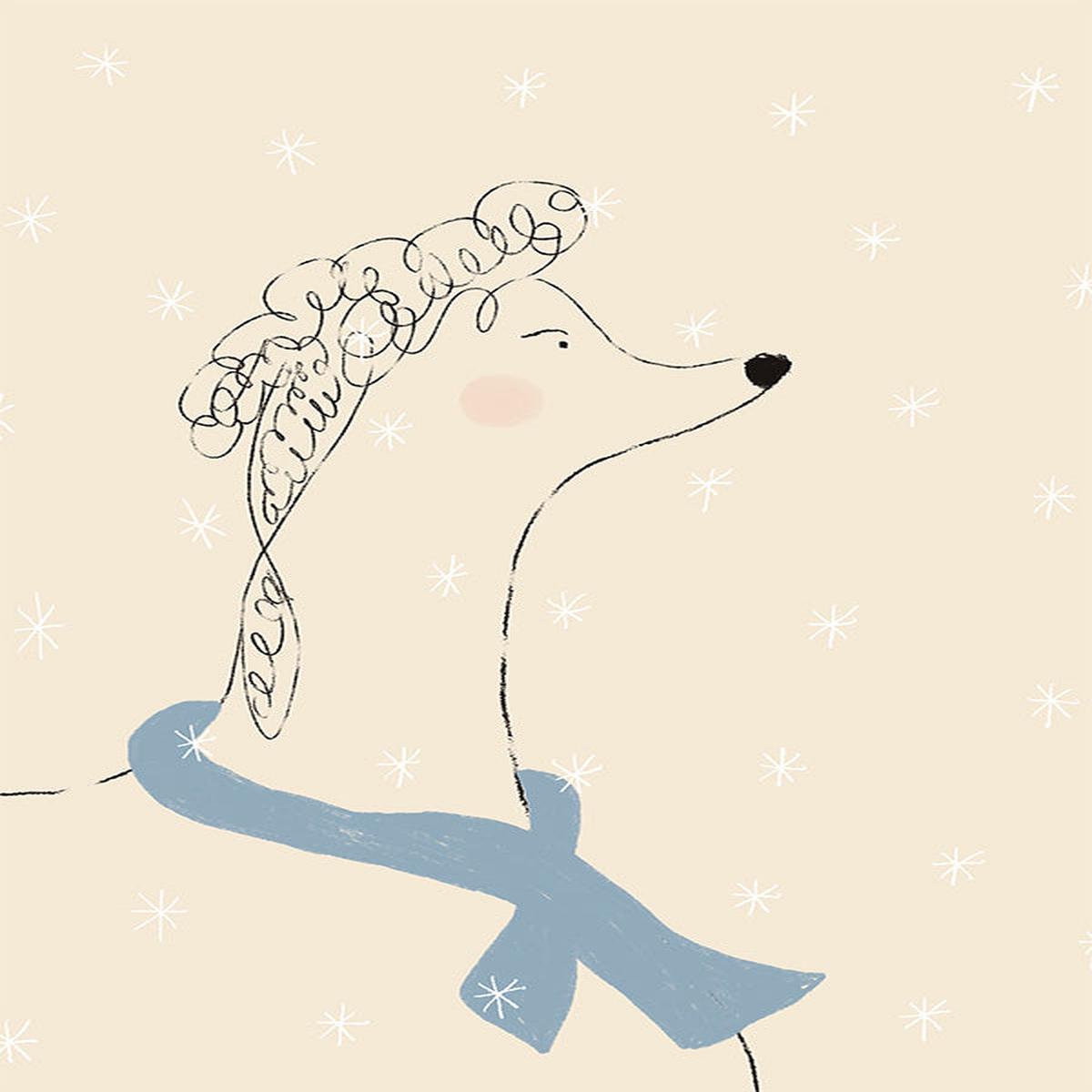 Poodle in the Snow