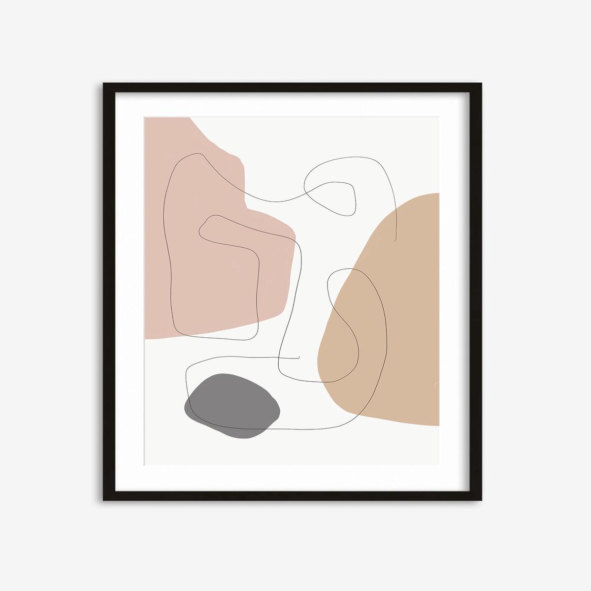 Scandi Shapes With Lines Art Print