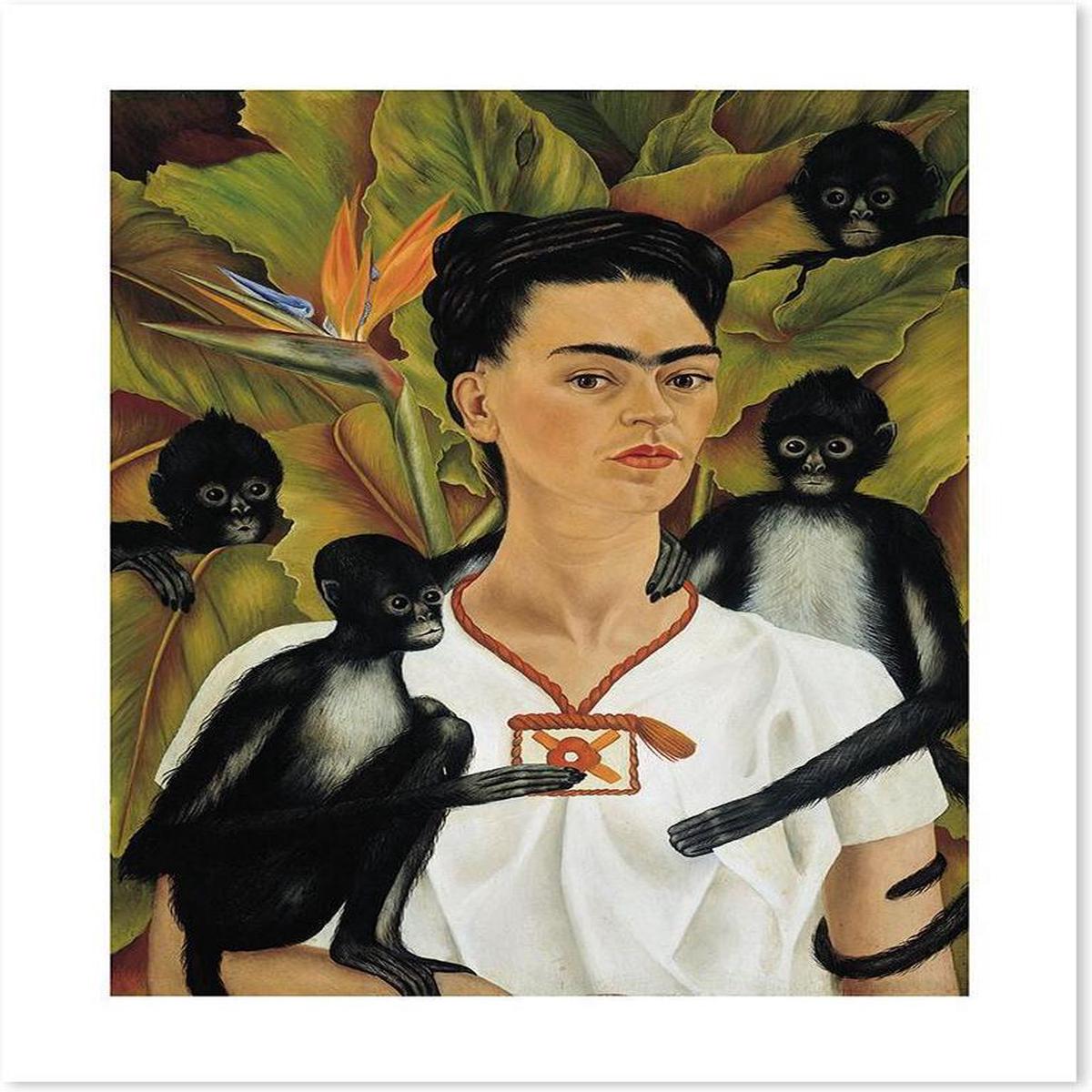 Self Portrait With Monkeys, By Frida Kahlo