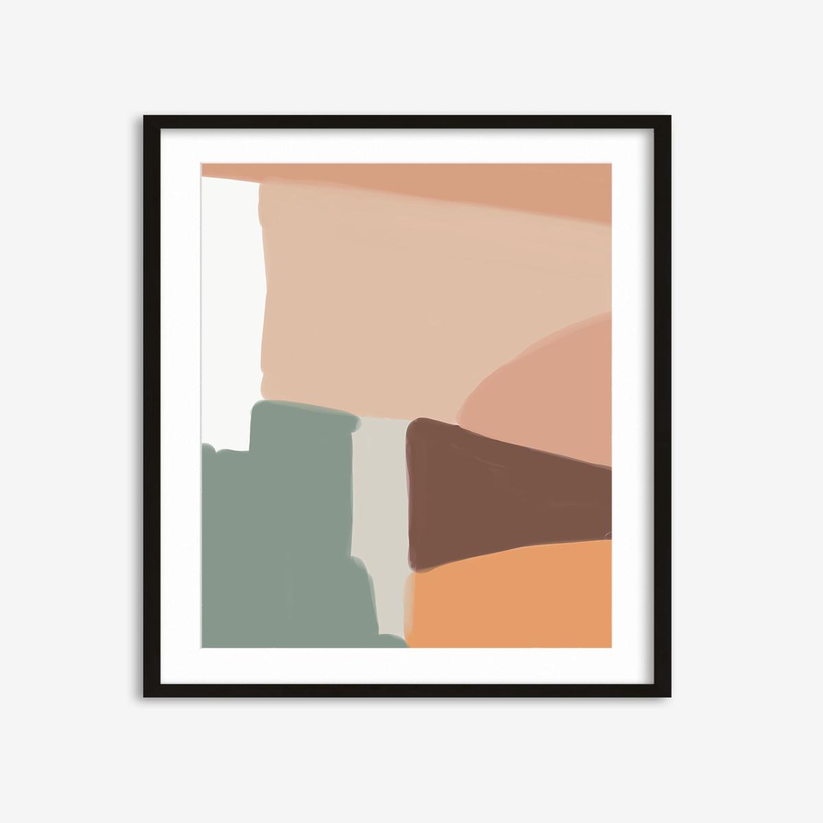 Beige Abstract Shapes Art Print