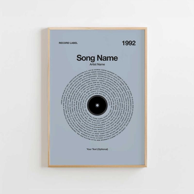 Custom Vinyl Lyrics Print  Powder Blue