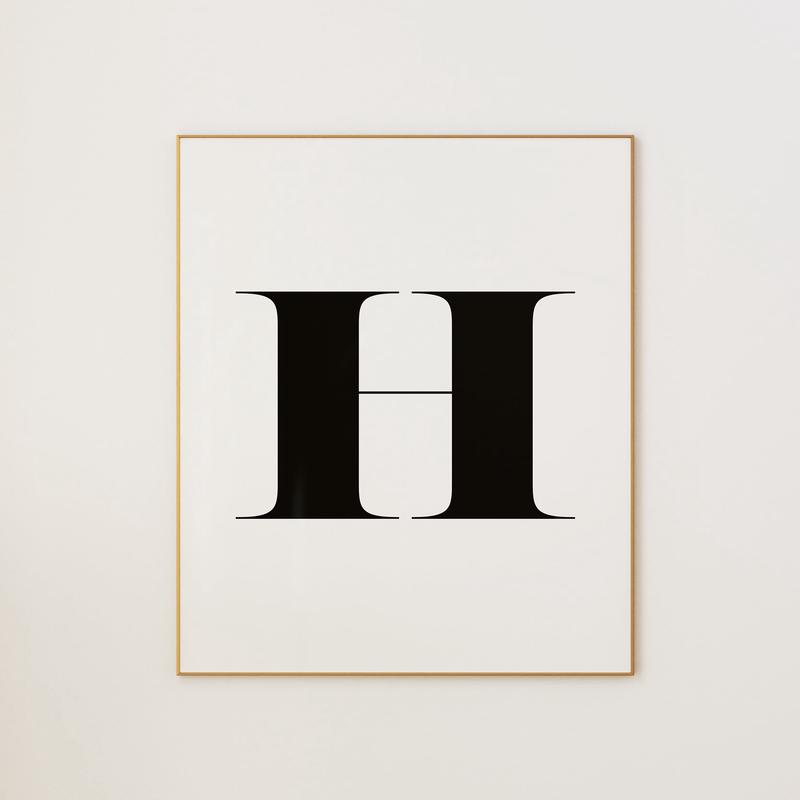 H LETTER B&W