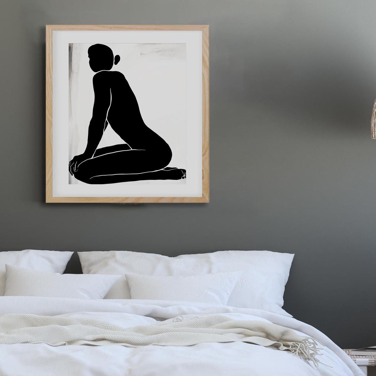 Kneeling Figure Line Art Print