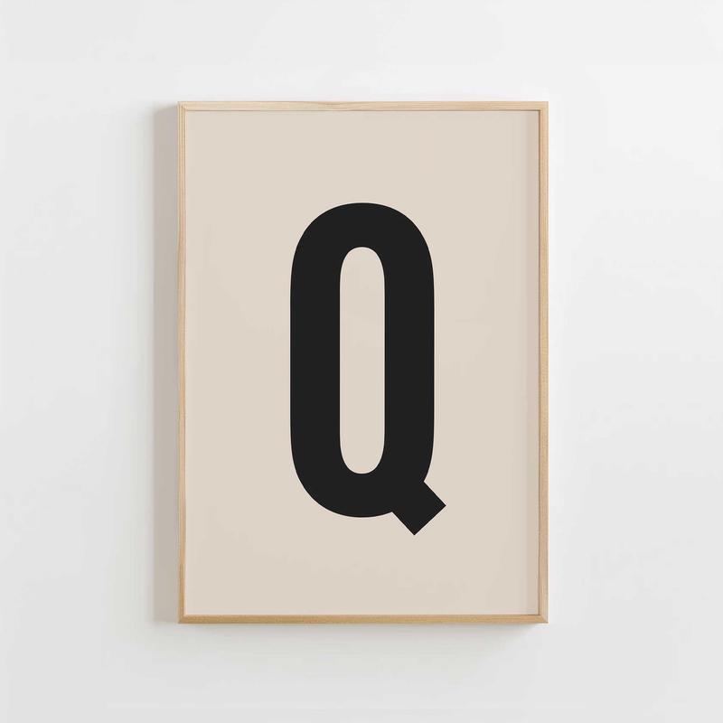 Modern Monogram Art Print – Q