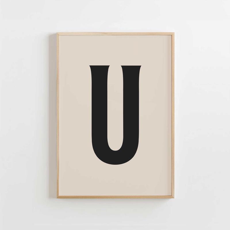 Modern Monogram Art Print – U