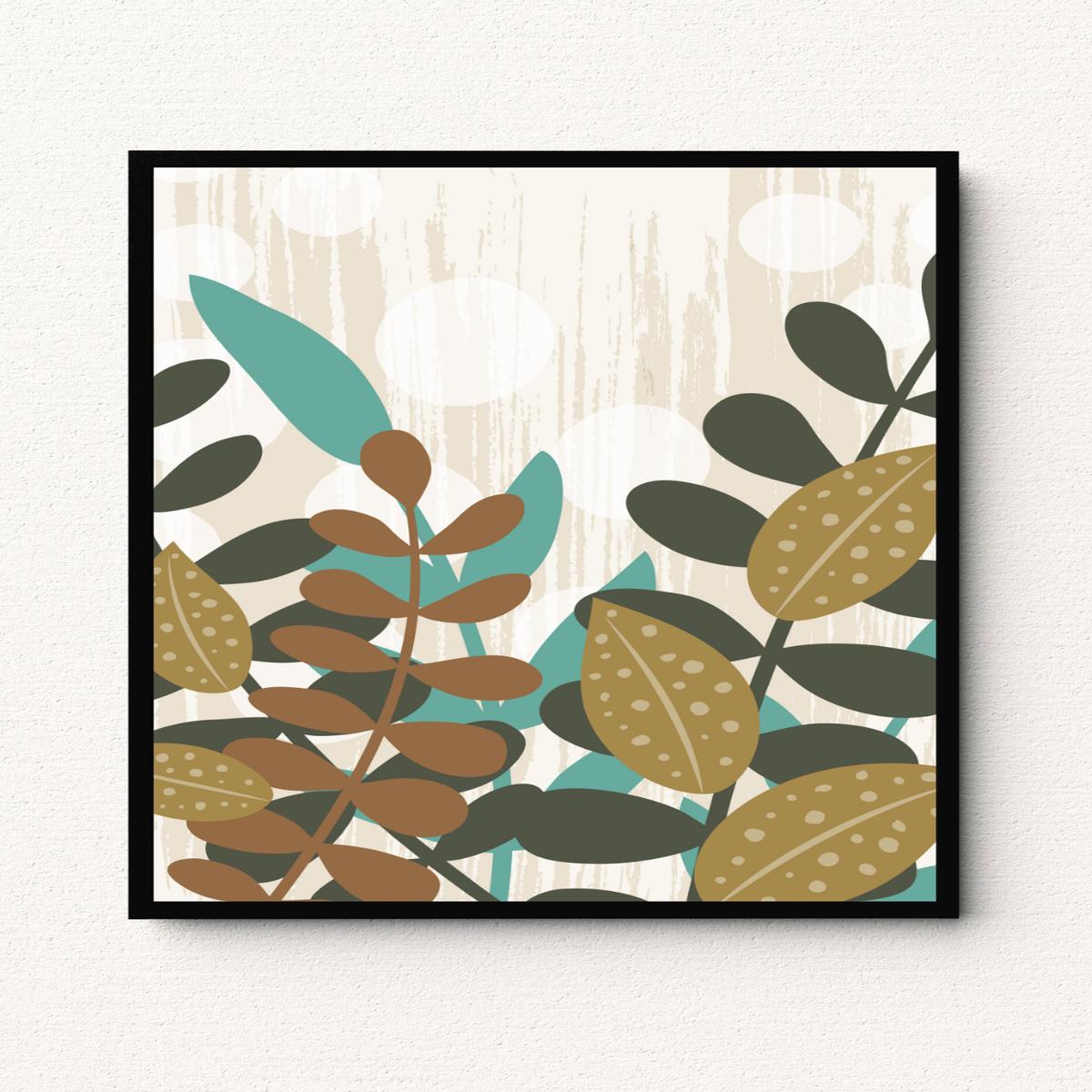 Polka Dot Leaves Wall Art