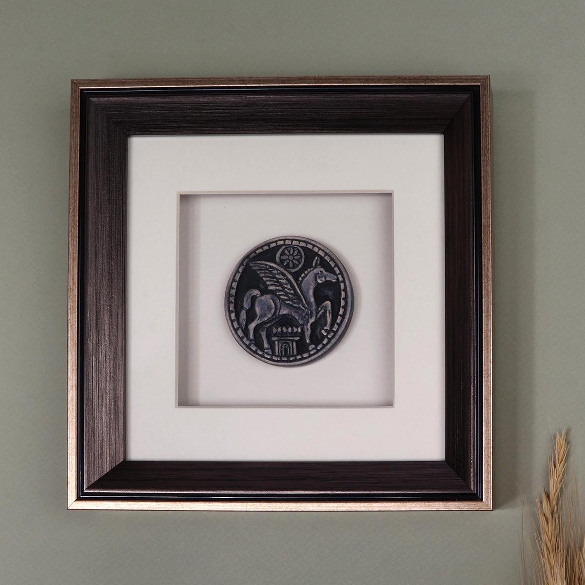Yervandashat-Themed Porcelain Wall Accent Made in Armenia - Yervandashat Emblem
