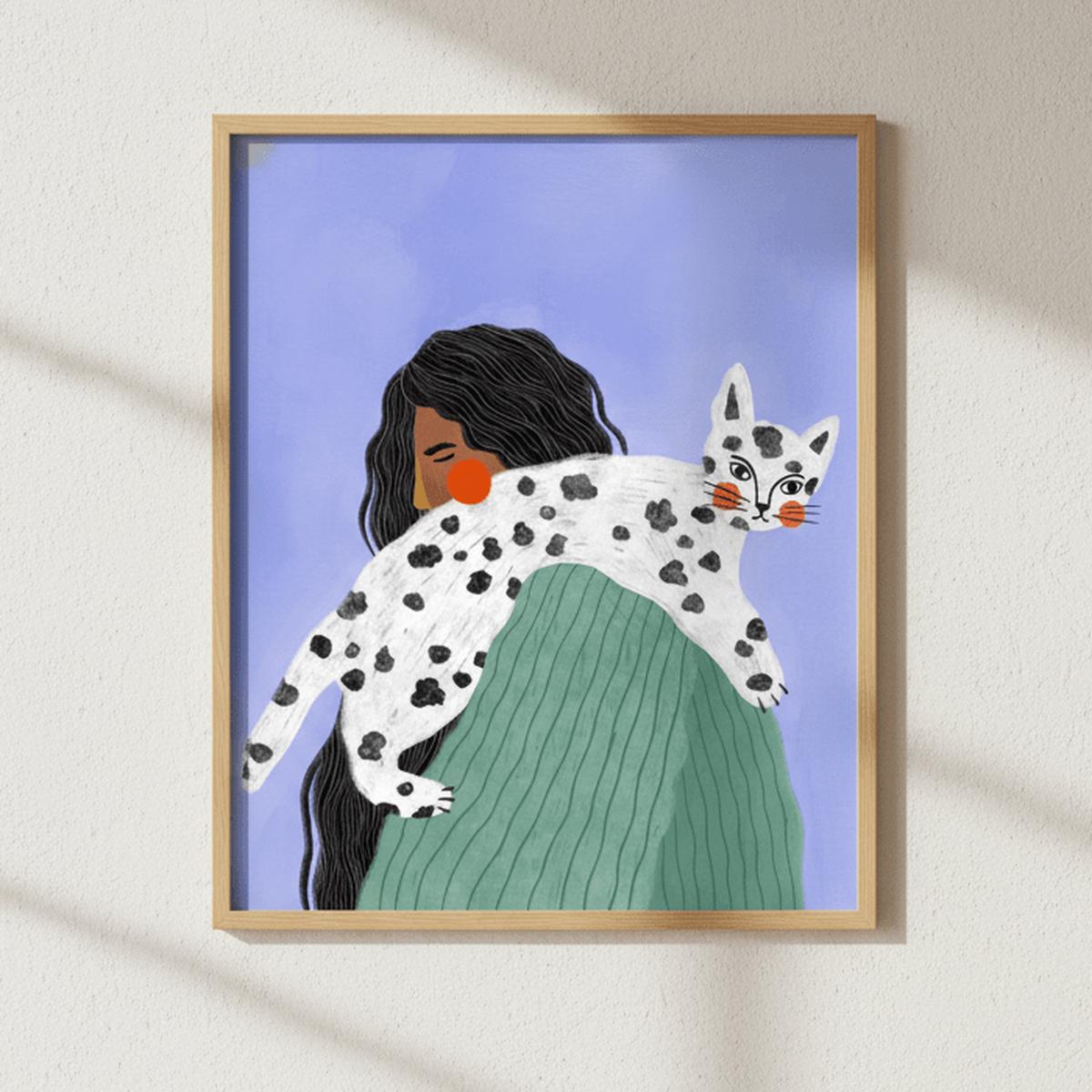 Woman with Cat by Bea Muller