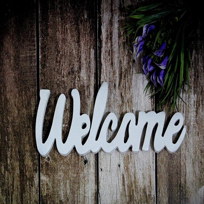 Wooden welcome letter decoration size 25 x 2 x 9 entrance decor piece