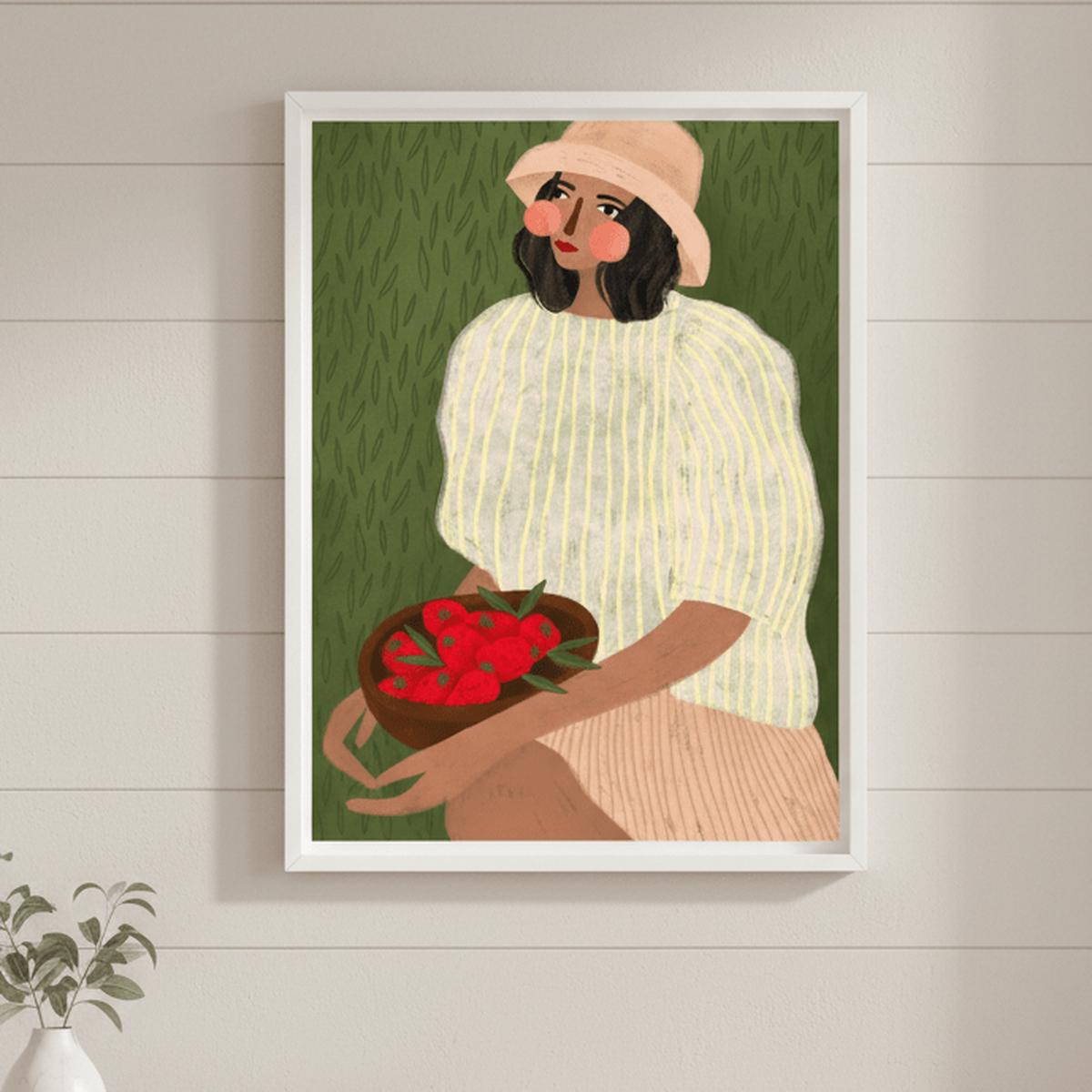 Woman with Strawberries by Bea Muller