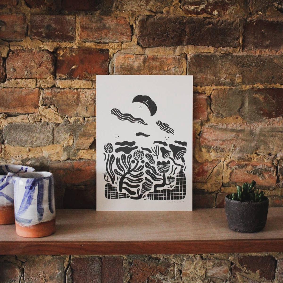 'Nighttime Garden' Print