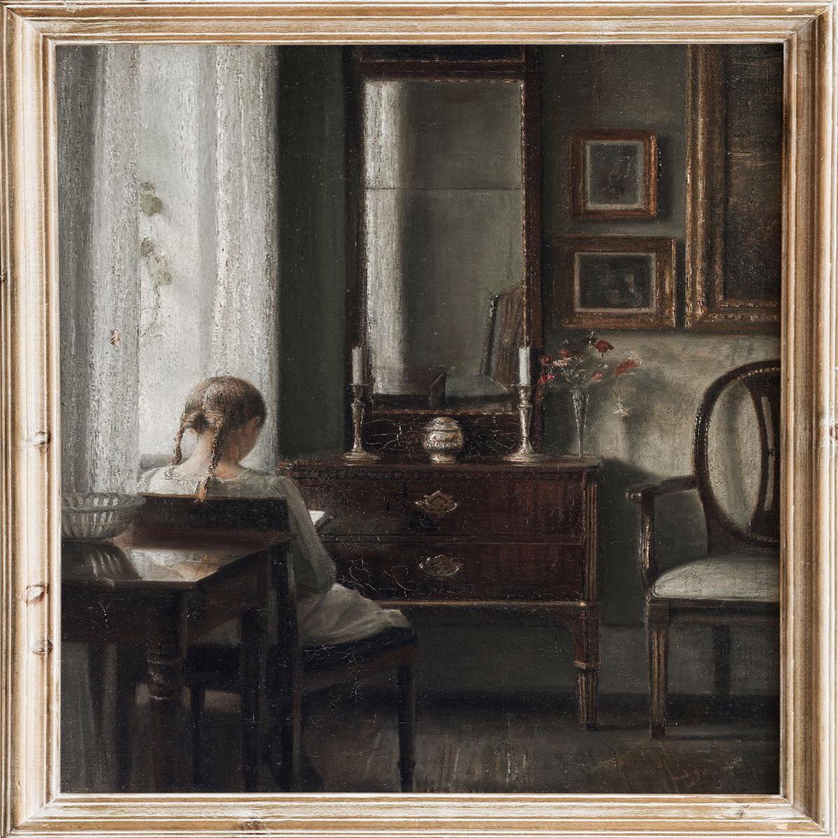 "Interior with a Girl Reading" Art Print
